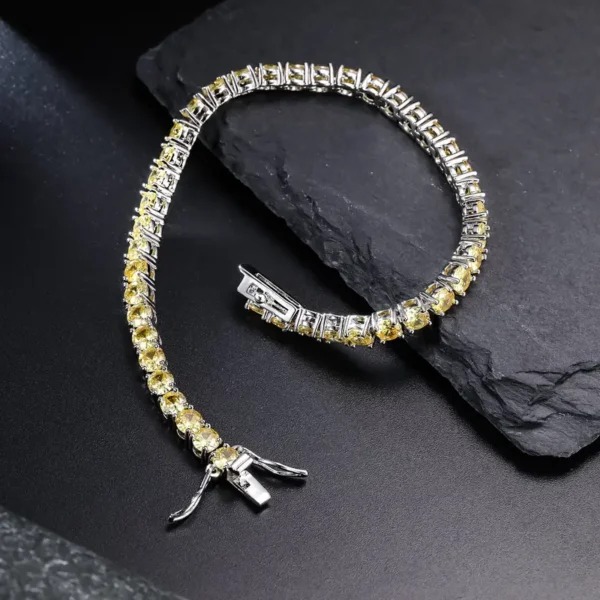 4MM Yellow Cubic Zirconia CZ Tennis Chain Necklace