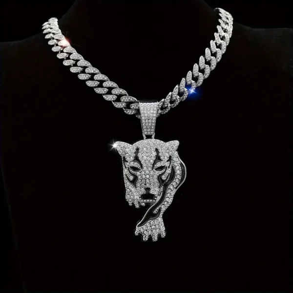 Hip Hop Iced Out Leopard Pendant