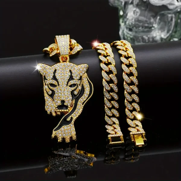 Hip Hop Iced Out Leopard Pendant