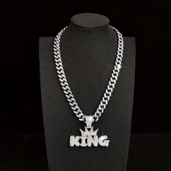 Hip Hop Iced Out Crown KING Pendant