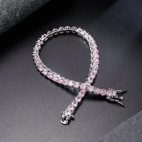 4MM Pink Cubic Zirconia CZ Tennis Bracelet