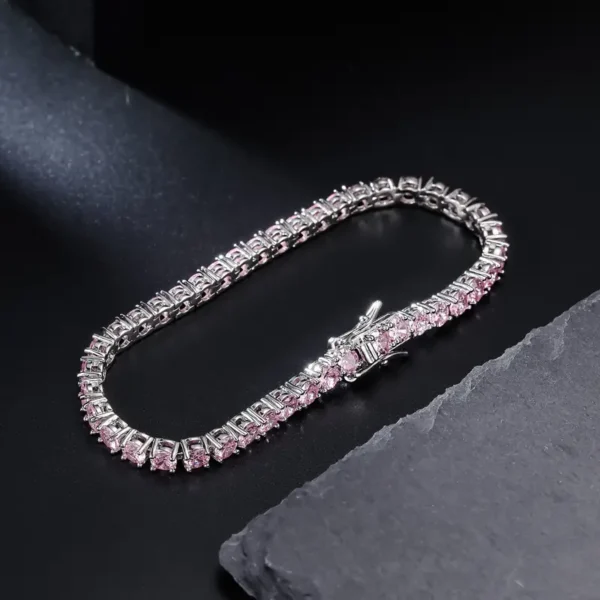 4MM Pink Cubic Zirconia CZ Tennis Bracelet