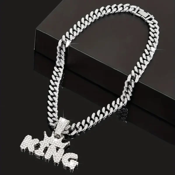 Hip Hop Iced Out Crown KING Pendant