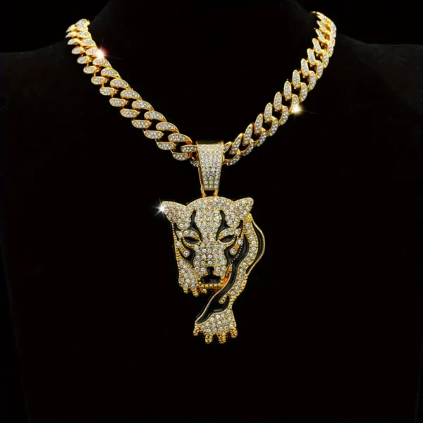 Hip Hop Iced Out Leopard Pendant