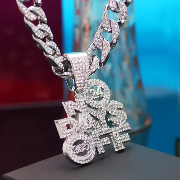 Hip Hop Iced Out NO DAYS OFF Cuban Chain Pendant