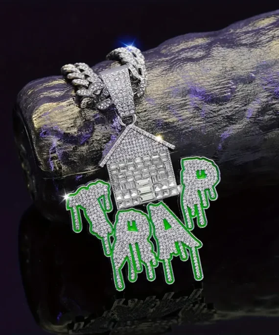 Hip Hop Iced Out Funky Cabin Pendant