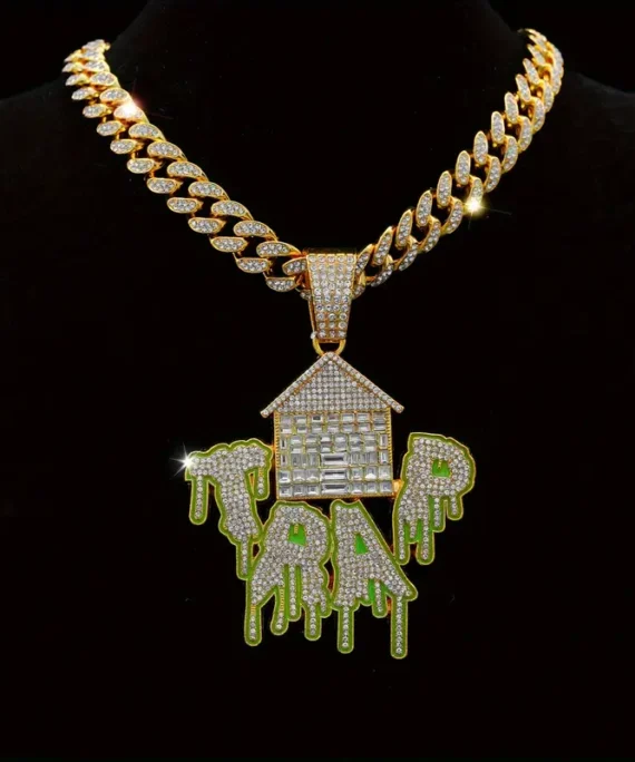 Hip Hop Iced Out Funky Cabin Pendant