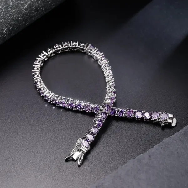 4MM Purple Cubic Zirconia CZ Tennis Bracelet