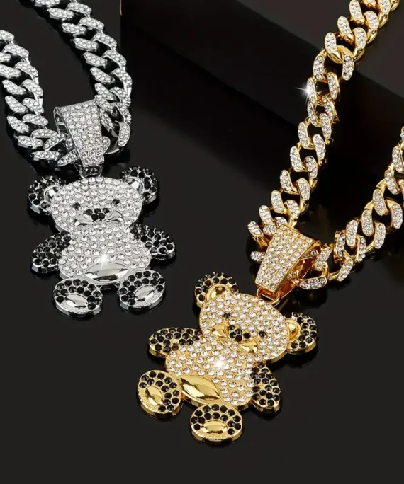 Hip Hop Iced Out Cute Bear Pendant