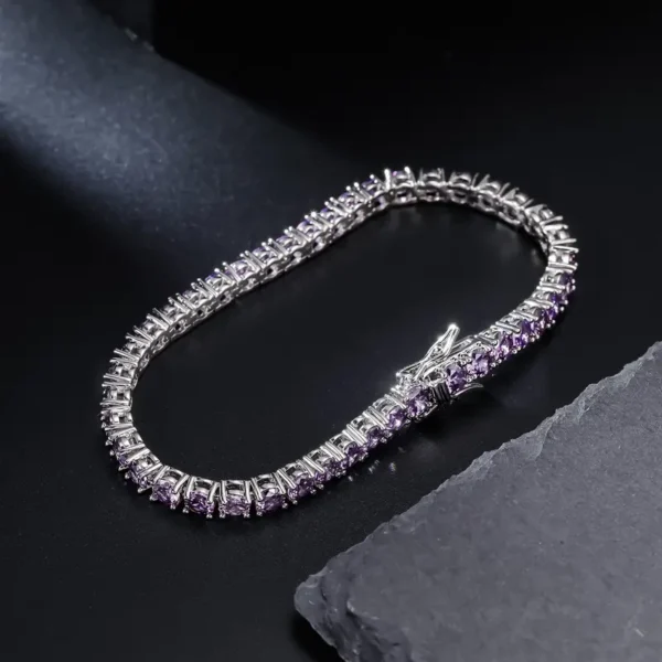 4MM Purple Cubic Zirconia CZ Tennis Bracelet