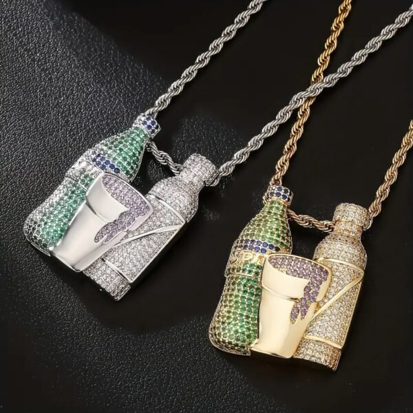 Hip Hop Iced Out Bottles Pendant